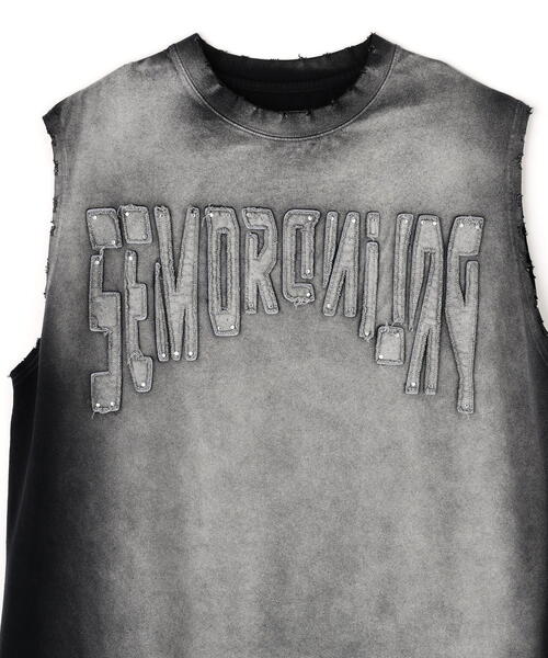 【DankeSchon】PIGMENT SPRAY NOSLEEVES STUDS ブラック DankeSchon/ダンケシェーン/PIGMENT SPRAY NOSLEEVES STUDS