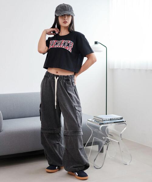 WEGO(ウィゴー)の「WEGO/ロゴパッチショートT(Tシャツ/カットソー・レディース・ブラック/ホワイト・FREE)」の4枚目の写真