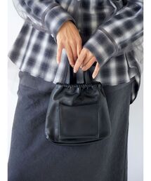 Ungrid | ポケットデザイン巾着レザーバッグ(ショルダーバッグ)