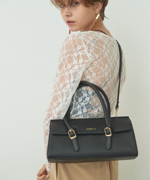 BARRETTA(バレッタ)の「フラップ2WAYボストンバッグ(ショルダーバッグ・レディース・ブラック/ベージュ/オレンジ・FREE)」の22枚目の写真