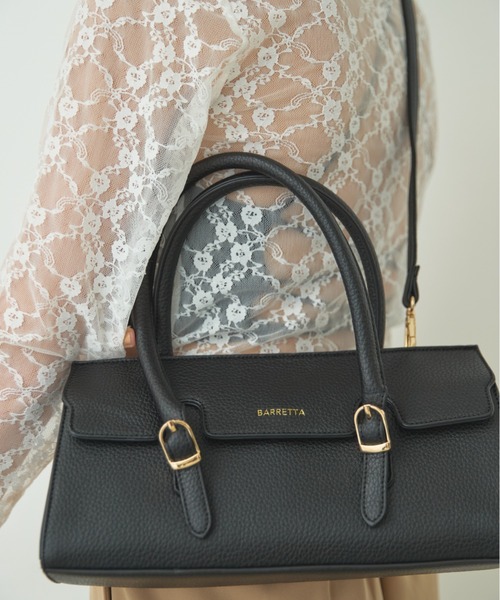 BARRETTA(バレッタ)の「フラップ2WAYボストンバッグ(ショルダーバッグ・レディース・ブラック/ベージュ/オレンジ・FREE)」の21枚目の写真