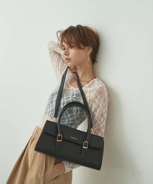 BARRETTA(バレッタ)の「フラップ2WAYボストンバッグ(ショルダーバッグ・レディース・ブラック/ベージュ/オレンジ・FREE)」の19枚目の写真