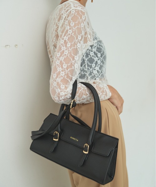 BARRETTA(バレッタ)の「フラップ2WAYボストンバッグ(ショルダーバッグ・レディース・ブラック/ベージュ/オレンジ・FREE)」の17枚目の写真