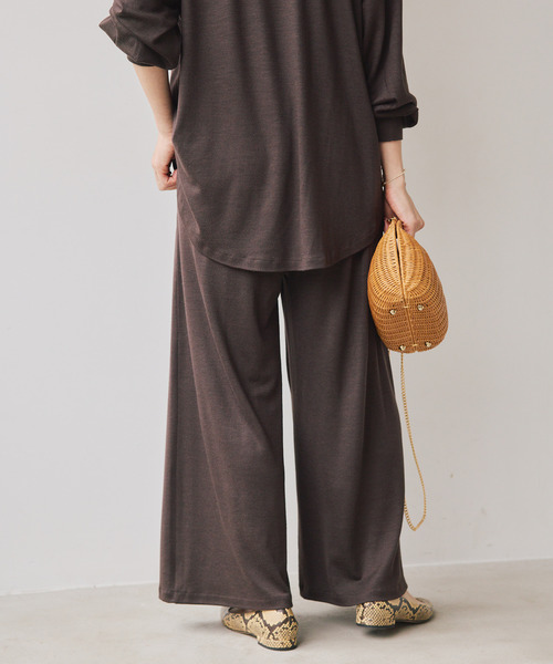 VERMEIL par iena（ヴェルメイユパーイエナ）の「wool 100 jersey tuck パンツ（その他パンツ・レディース・ブラック/ブラウン・FREE）」の16枚目の写真