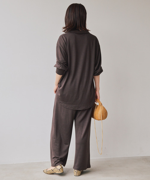 VERMEIL par iena（ヴェルメイユパーイエナ）の「wool 100 jersey tuck パンツ（その他パンツ・レディース・ブラック/ブラウン・FREE）」の13枚目の写真