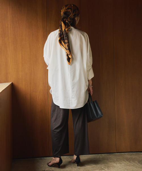 VERMEIL par iena（ヴェルメイユパーイエナ）の「wool 100 jersey tuck パンツ（その他パンツ・レディース・ブラック/ブラウン・FREE）」の22枚目の写真