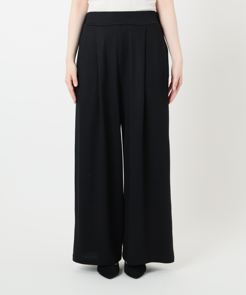 VERMEIL par iena（ヴェルメイユパーイエナ）の「wool 100 jersey tuck パンツ（その他パンツ・レディース・ブラック/ブラウン・FREE）」の9枚目の写真