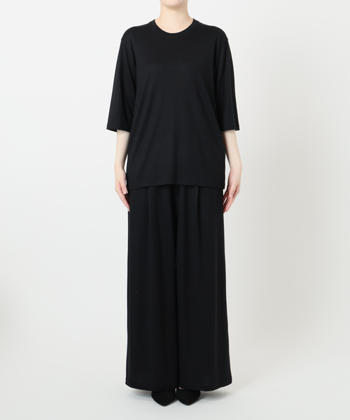 VERMEIL par iena（ヴェルメイユパーイエナ）の「wool 100 jersey tuck パンツ（その他パンツ・レディース・ブラック/ブラウン・FREE）」の12枚目の写真