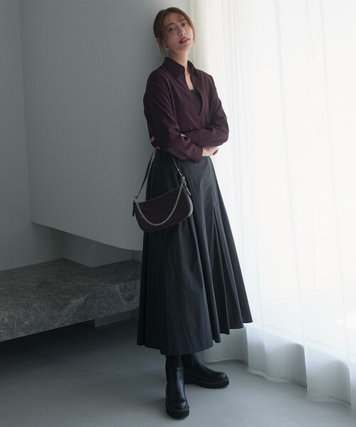 J.PRESS Ladies(J.プレス レディス)の「ジョーゼットダンボール スキッパー カットソー(Tシャツ/カットソー・レディース・ライトグレー系/グレー系/パープル系・SMALL)」の5枚目の写真