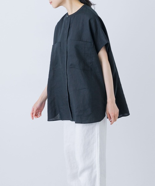 リネンWポケットフレンチシャツ／かぐれ（kagure） 4311677_base.jpg