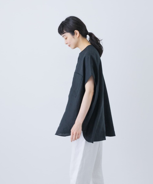 かぐれ（カグレ）の「リネンWポケットフレンチシャツ（シャツ/ブラウス