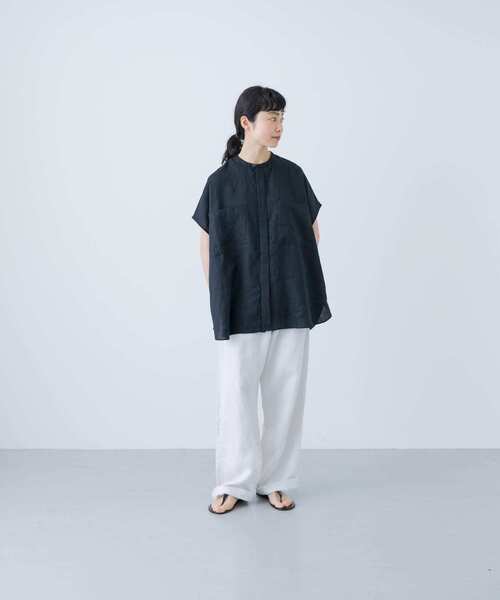 かぐれ　新品　今季　2025春夏　半袖　リネンWポケットフレンチシャツ かぐれ｜リネンWポケットフレンチシャツ | Rakuten Fashion(楽天