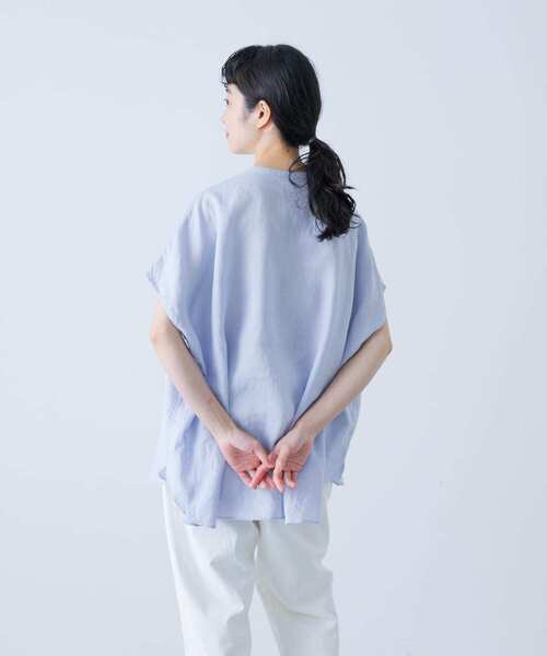 かぐれ　新品　今季　2025春夏　半袖　リネンWポケットフレンチシャツ かぐれ｜リネンWポケットフレンチシャツ | Rakuten Fashion(楽天