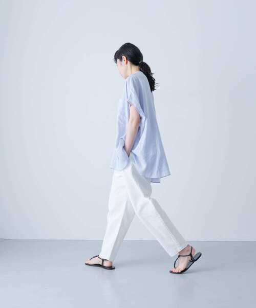 かぐれ（カグレ）の「リネンWポケットフレンチシャツ（シャツ/ブラウス