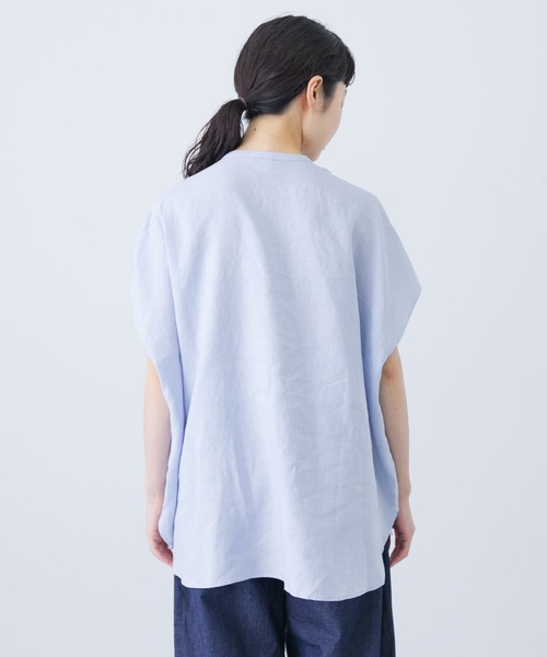 かぐれ　新品　今季　2025春夏　半袖　リネンWポケットフレンチシャツ リネンWポケットフレンチシャツ（シャツ/ブラウス）｜かぐれ