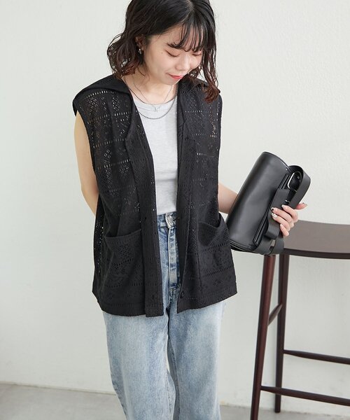 NUNIFE(ユニフィー)の「【NUNIFE】レースBIG襟ベスト(ベスト・レディース・アイボリー/ブラック・FREE)」の12枚目の写真