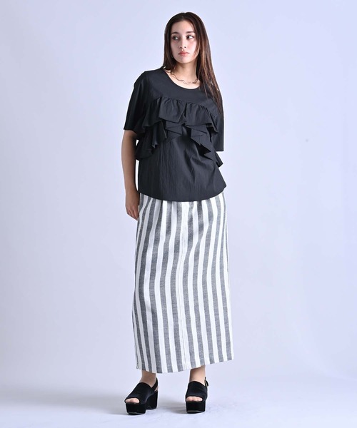 RAW FUDGE（ローファッジ）の「ラッフルビスチェブラウス（シャツ/ブラウス・レディース・オフホワイト/ブラック・M）」の11枚目の写真