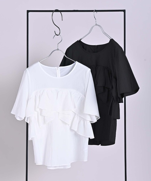 RAW FUDGE（ローファッジ）の「ラッフルビスチェブラウス（シャツ/ブラウス・レディース・オフホワイト/ブラック・M）」の22枚目の写真