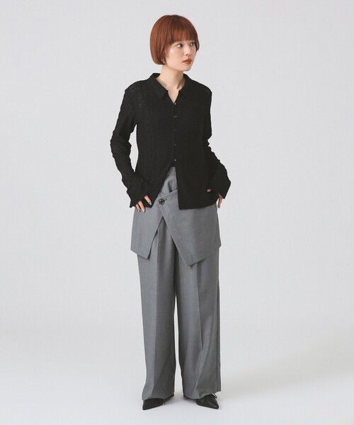 Ray BEAMS（レイビームス）の「フロント ラップ ワイド パンツ（その他パンツ・レディース・シルバー/ダークブラウン・0/1）」の3枚目の写真