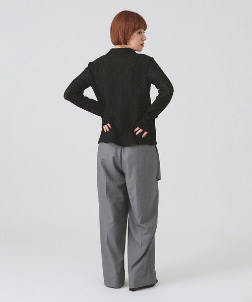 Ray BEAMS（レイビームス）の「フロント ラップ ワイド パンツ（その他パンツ・レディース・シルバー/ダークブラウン・0/1）」の5枚目の写真