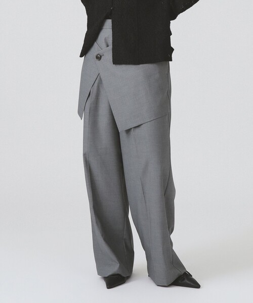 Ray BEAMS（レイビームス）の「フロント ラップ ワイド パンツ（その他パンツ・レディース・シルバー/ダークブラウン・0/1）」の7枚目の写真