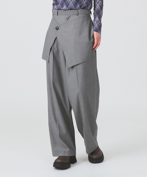 Ray BEAMS（レイビームス）の「フロント ラップ ワイド パンツ（その他パンツ・レディース・シルバー/ダークブラウン・0/1）」の10枚目の写真