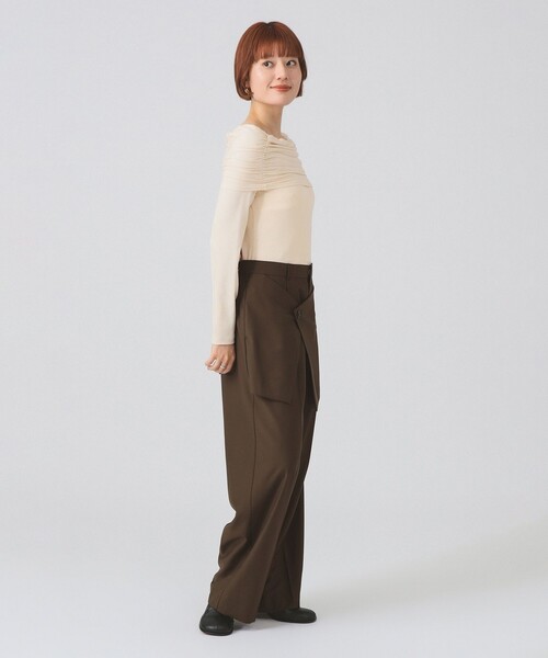 Ray BEAMS（レイビームス）の「フロント ラップ ワイド パンツ（その他パンツ・レディース・シルバー/ダークブラウン・0/1）」の13枚目の写真