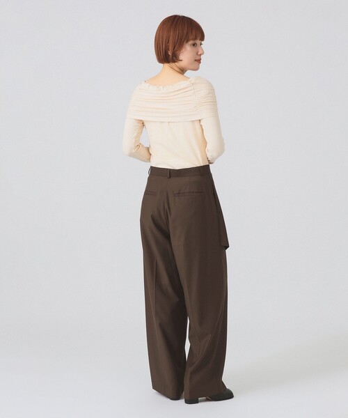 Ray BEAMS（レイビームス）の「フロント ラップ ワイド パンツ（その他パンツ・レディース・シルバー/ダークブラウン・0/1）」の14枚目の写真