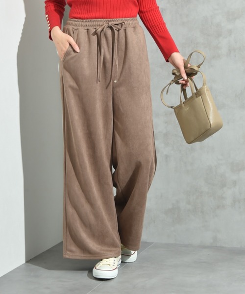 INTERPLANET（インタープラネット）の「スエードポンチウエストゴムワイドパンツ（その他パンツ・レディース・ブラック/グレー/モカ・FREE）」の3枚目の写真