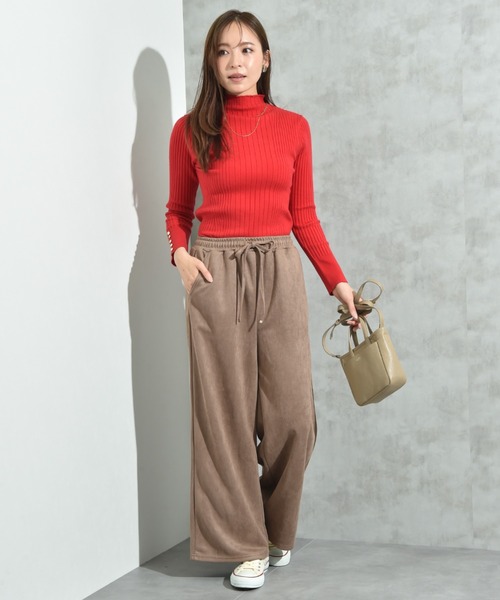 INTERPLANET（インタープラネット）の「スエードポンチウエストゴムワイドパンツ（その他パンツ・レディース・ブラック/グレー/モカ・FREE）」の7枚目の写真