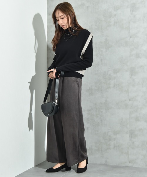 INTERPLANET（インタープラネット）の「スエードポンチウエストゴムワイドパンツ（その他パンツ・レディース・ブラック/グレー/モカ・FREE）」の16枚目の写真