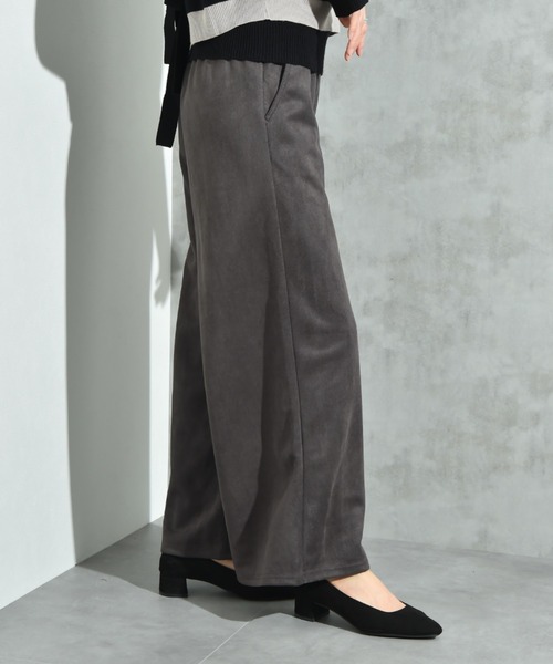INTERPLANET（インタープラネット）の「スエードポンチウエストゴムワイドパンツ（その他パンツ・レディース・ブラック/グレー/モカ・FREE）」の5枚目の写真