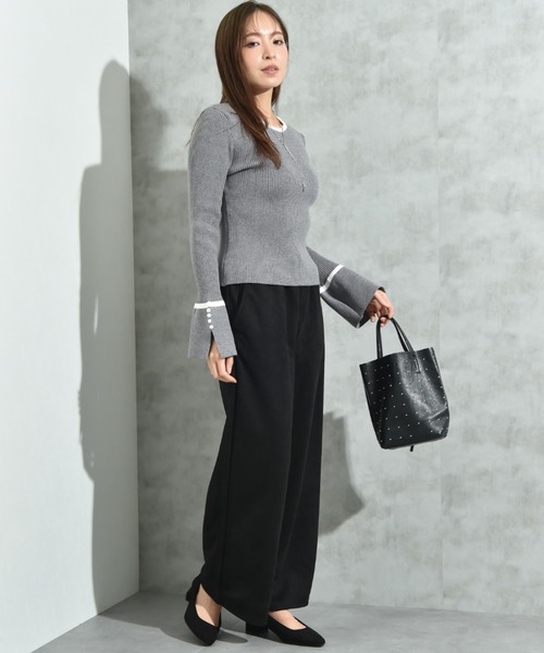 INTERPLANET（インタープラネット）の「スエードポンチウエストゴムワイドパンツ（その他パンツ・レディース・ブラック/グレー/モカ・FREE）」の20枚目の写真