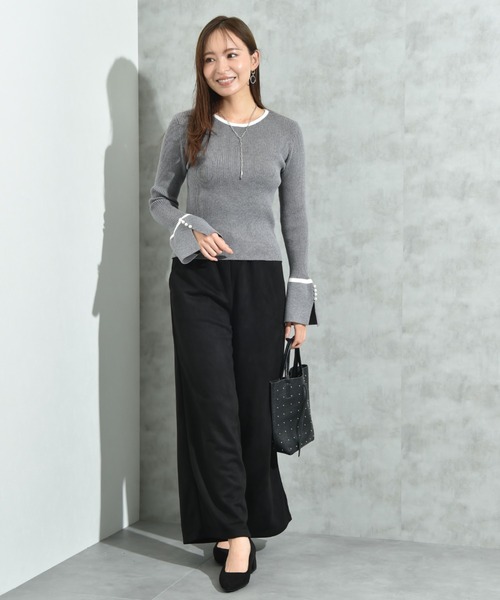 INTERPLANET（インタープラネット）の「スエードポンチウエストゴムワイドパンツ（その他パンツ・レディース・ブラック/グレー/モカ・FREE）」の21枚目の写真