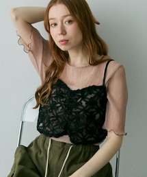 Crisp | フラワーシアーレースキャミ(キャミソール)