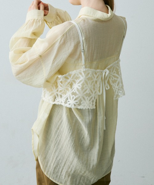 Crisp（クリスプ）の「フラワーシアーレースキャミ（キャミソール・レディース・ブラック/アイボリー・FREE）」の13枚目の写真