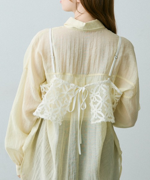 Crisp（クリスプ）の「フラワーシアーレースキャミ（キャミソール・レディース・ブラック/アイボリー・FREE）」の14枚目の写真