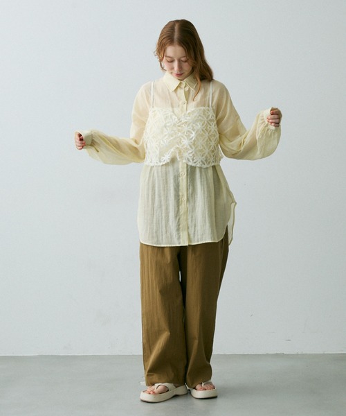 Crisp（クリスプ）の「フラワーシアーレースキャミ（キャミソール・レディース・ブラック/アイボリー・FREE）」の15枚目の写真