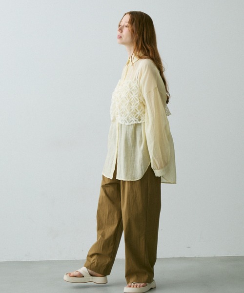 Crisp（クリスプ）の「フラワーシアーレースキャミ（キャミソール・レディース・ブラック/アイボリー・FREE）」の17枚目の写真