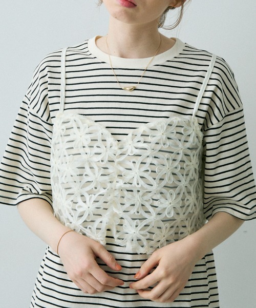 Crisp（クリスプ）の「フラワーシアーレースキャミ（キャミソール・レディース・ブラック/アイボリー・FREE）」の19枚目の写真