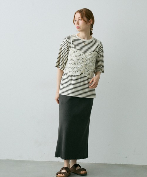 Crisp（クリスプ）の「フラワーシアーレースキャミ（キャミソール・レディース・ブラック/アイボリー・FREE）」の21枚目の写真