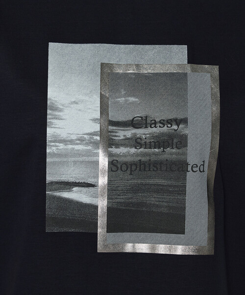 COMME CA（コムサ）の「スーピマコットンポンチ フォトTシャツ（Tシャツ/カットソー・レディース・ネイビー/ホワイト/グレイッシュベージュ/ブラウン・9号/11号）」の15枚目の写真