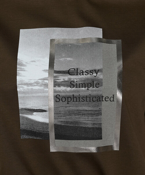 COMME CA（コムサ）の「スーピマコットンポンチ フォトTシャツ（Tシャツ/カットソー・レディース・ネイビー/ホワイト/グレイッシュベージュ/ブラウン・9号/11号）」の10枚目の写真