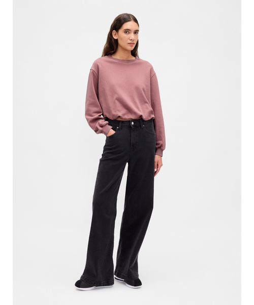 GAP(ギャップ)の「ヘビーウェイト フレンチテリー バブルヘム スウェットシャツ(スウェット・レディース・ブラック/ピンク/オフホワイト・XS/S/M/L/XL/XXS)」の5枚目の写真