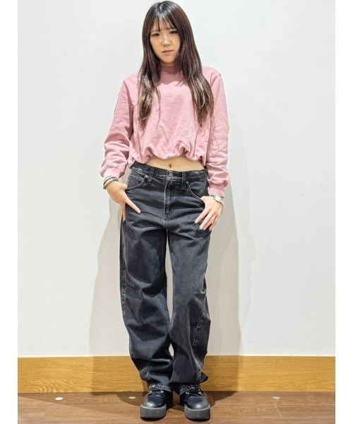 GAP(ギャップ)の「ヘビーウェイト フレンチテリー バブルヘム スウェットシャツ(スウェット・レディース・ブラック/ピンク/オフホワイト・XS/S/M/L/XL/XXS)」の8枚目の写真