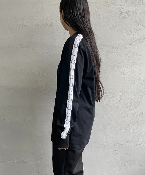 FRED PERRY フレッドペリー テープ ロゴ刺繍 ロンT 新品タグ付き M WEB限定】[FRED PERRY/フレッドペリー] トラックテープデザイン