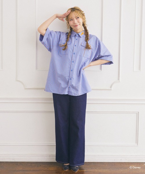 Disney(ディズニー)の「ズートピア/ジュディ/ストライプシャツ(シャツ/ブラウス・メンズ・ブルー・FREE)」の3枚目の写真