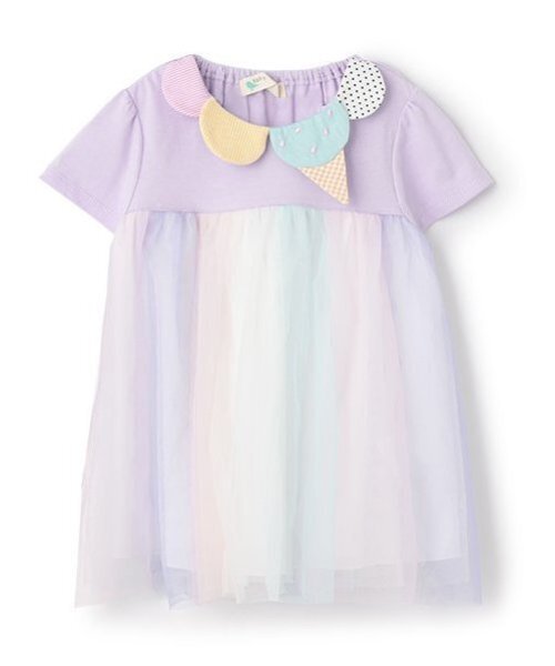 baby cheer（ベイビーチアー）の「アイス衿チュールチュニック（チュニック・キッズ・ピンク/ラベンダー・120cm/110cm/100cm/90cm/80ｃｍ）」の3枚目の写真