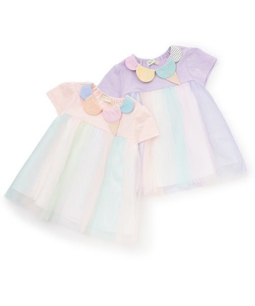 baby cheer（ベイビーチアー）の「アイス衿チュールチュニック（チュニック・キッズ・ピンク/ラベンダー・120cm/110cm/100cm/90cm/80ｃｍ）」の10枚目の写真
