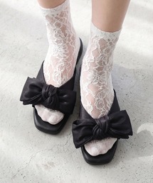 LIBERTYDOLL ビッグリボン スクエア フラットサンダル